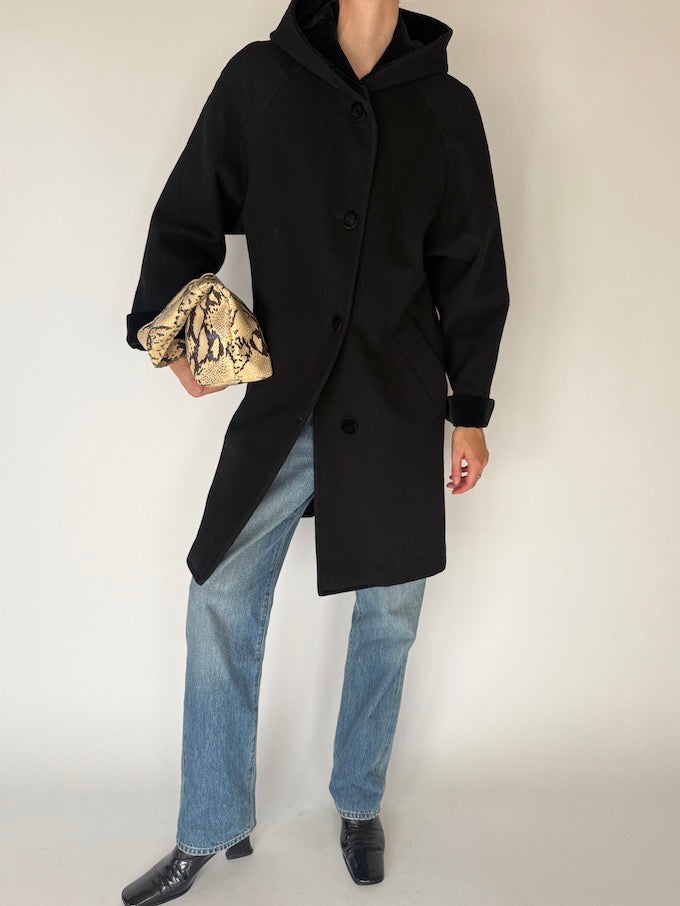 Vintage Wool Hooded Coat 6687
