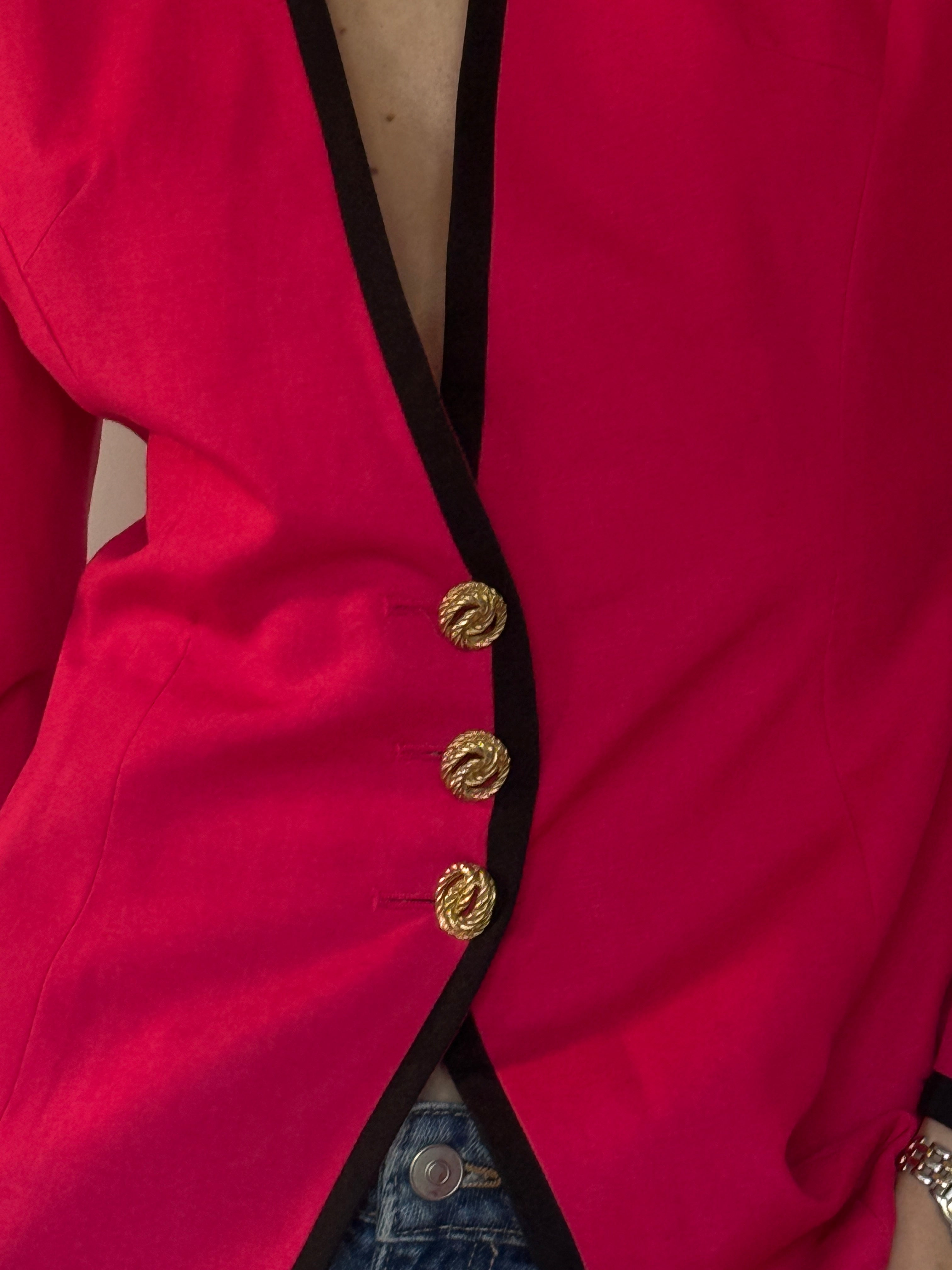 Vintage pink blazer fabric close-up