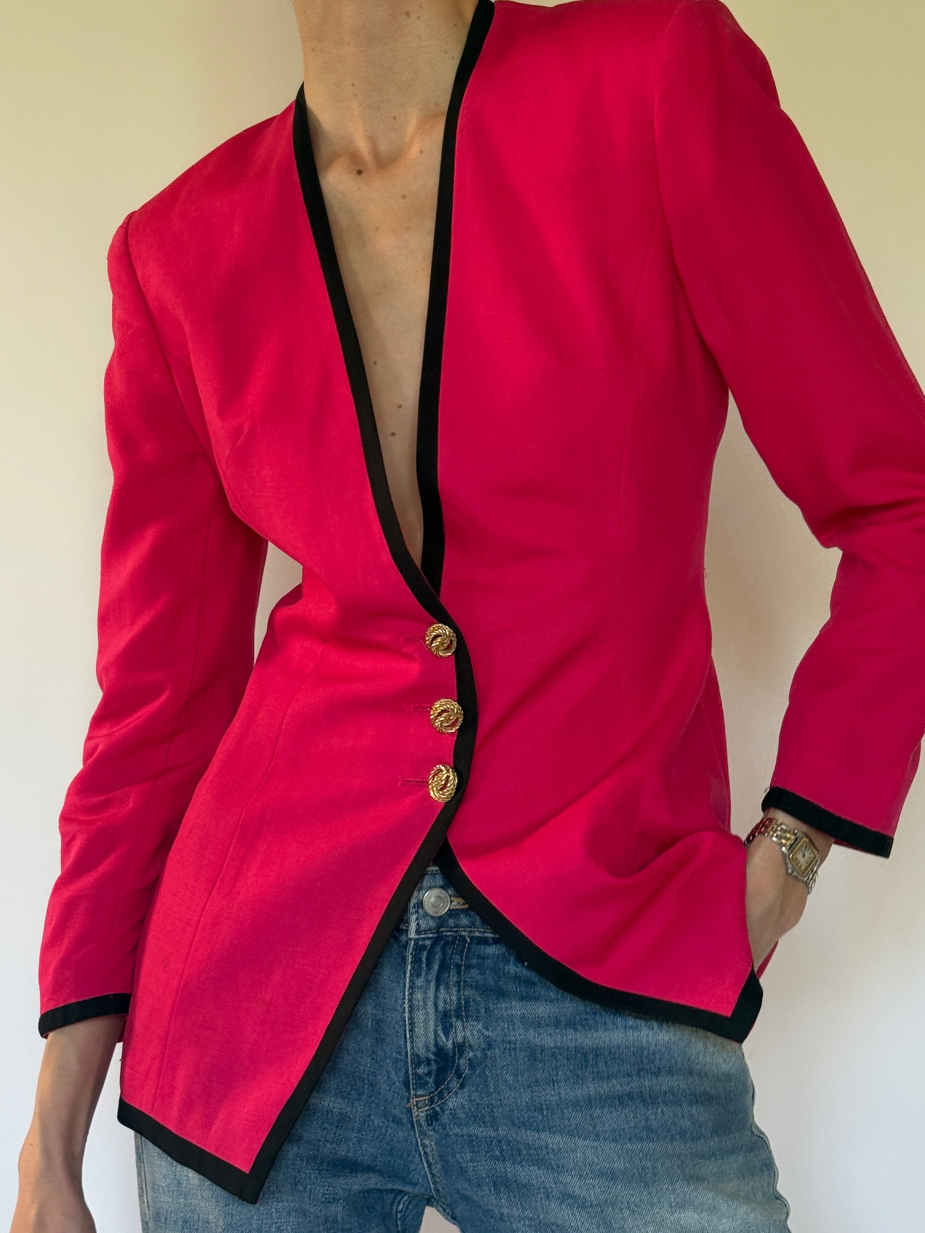 Vintage pink blazer front view