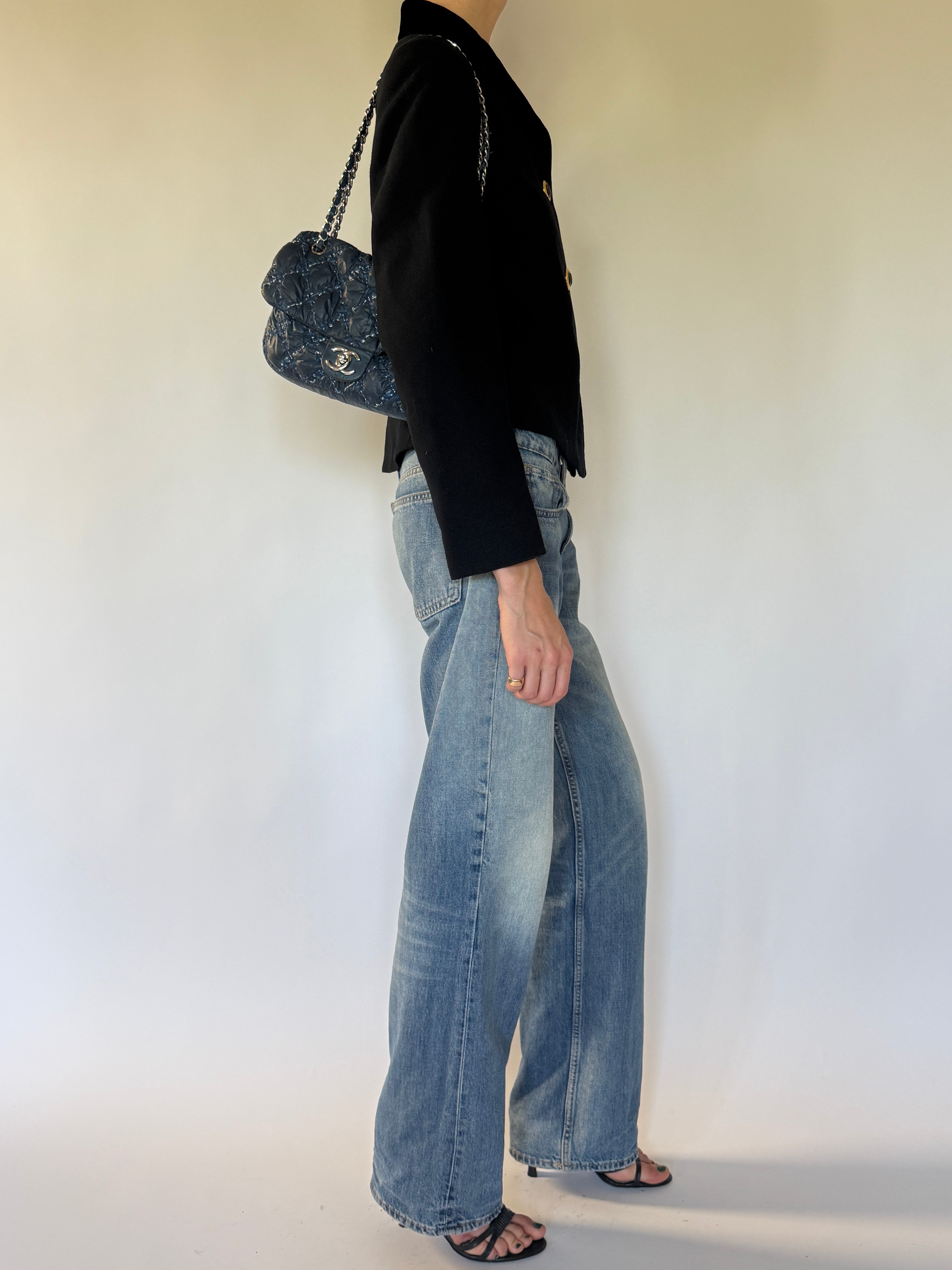 Vintage black blazer back view