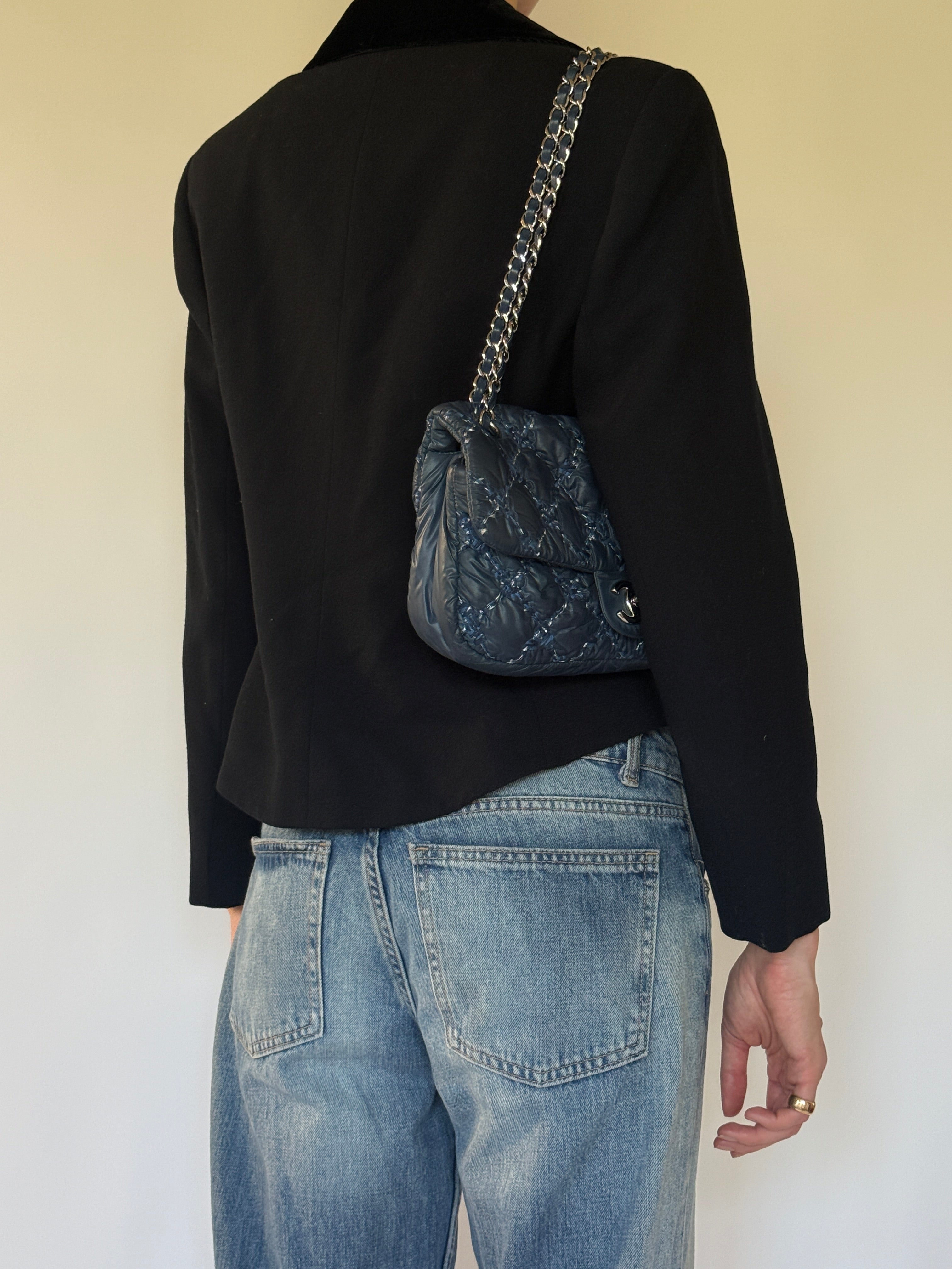 Vintage black blazer back view