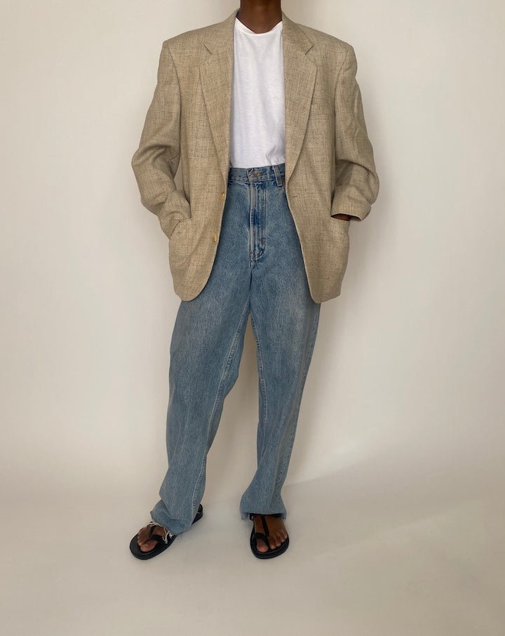 VINTAGE LIGHT BEIGE WOOL BLAZER 3945