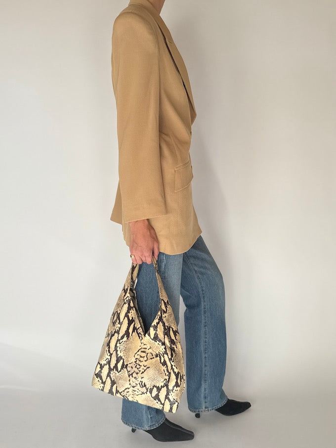 Vintage Camel Wool Double-Breasted Blazer 6692