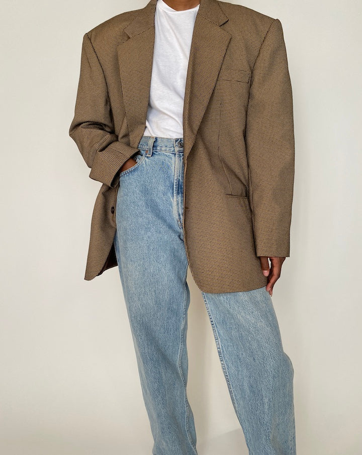 VINTAGE OVERSIZED BEIGE BLAZER 3949