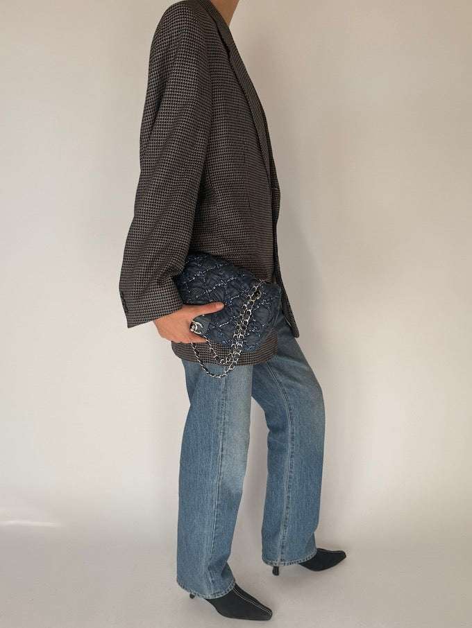 Vintage Houndstooth Wool Blazer 6693