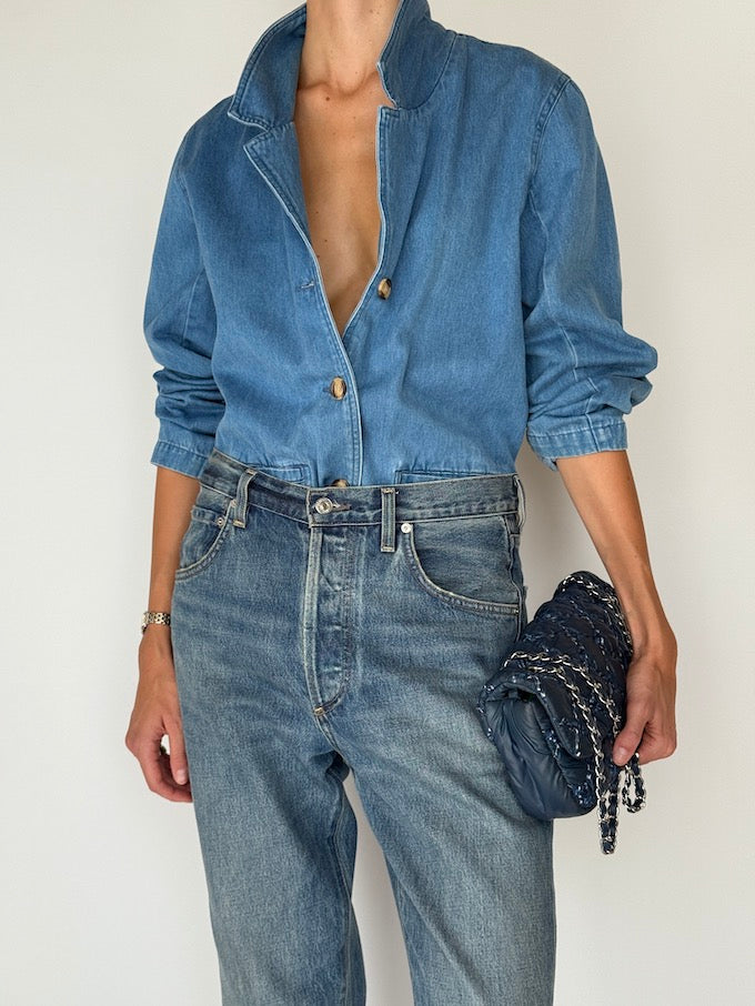 Vintage Denim Blazer Jacket/Shirt 6322