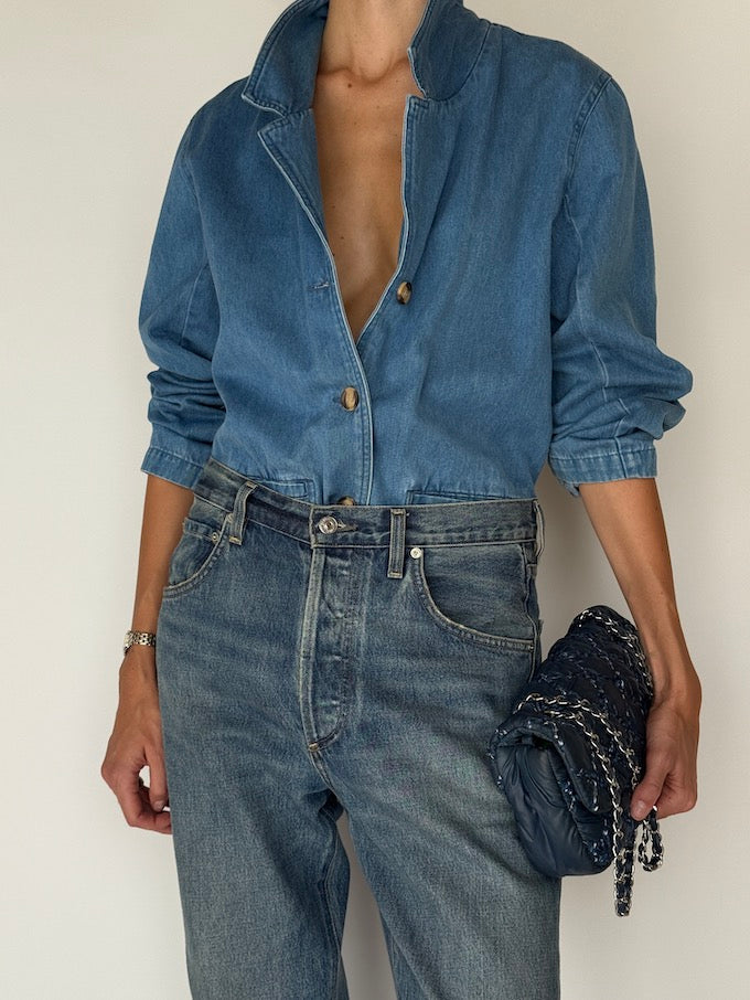 Vintage Denim Blazer Jacket/Shirt 6322
