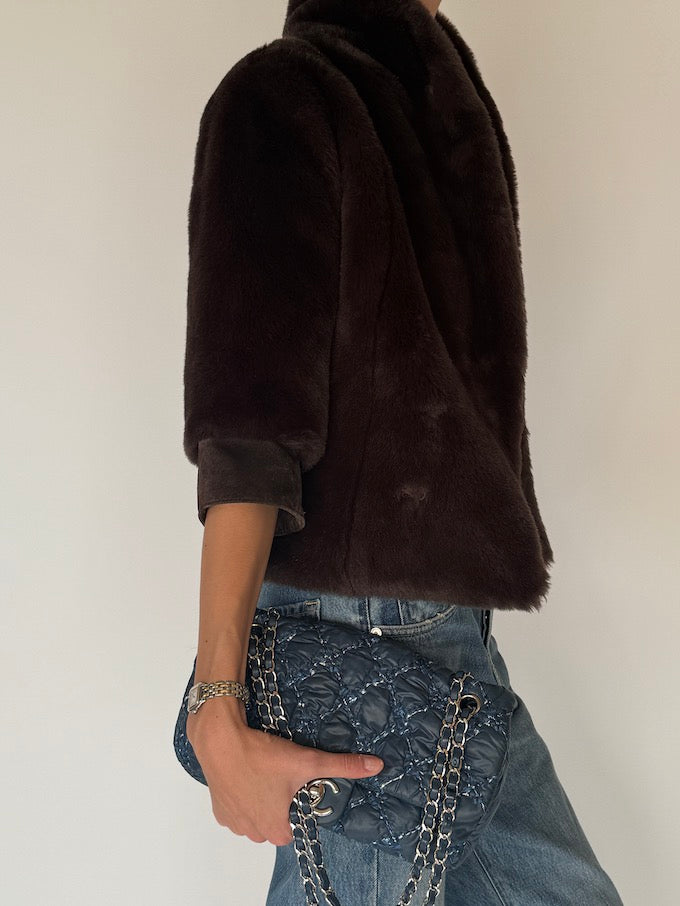 Vintage Faux Fur Jacket Brown 6696