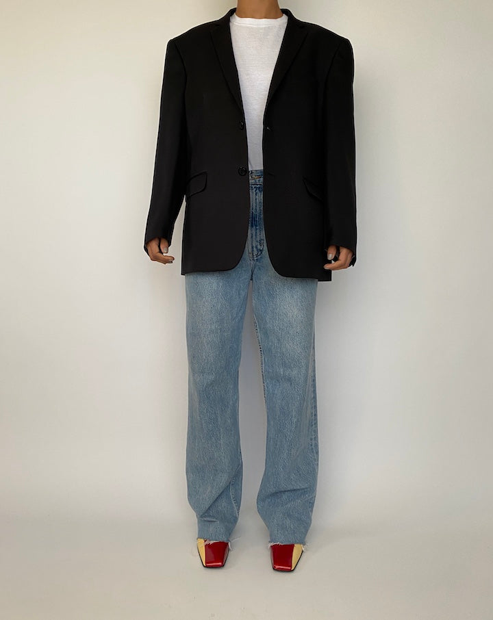 VINTAGE BLACK SINGLE BREASTED BLAZER 2494