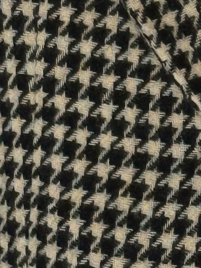 Vintage Houndstooth Cropped Wool-Blend Blazer 6697