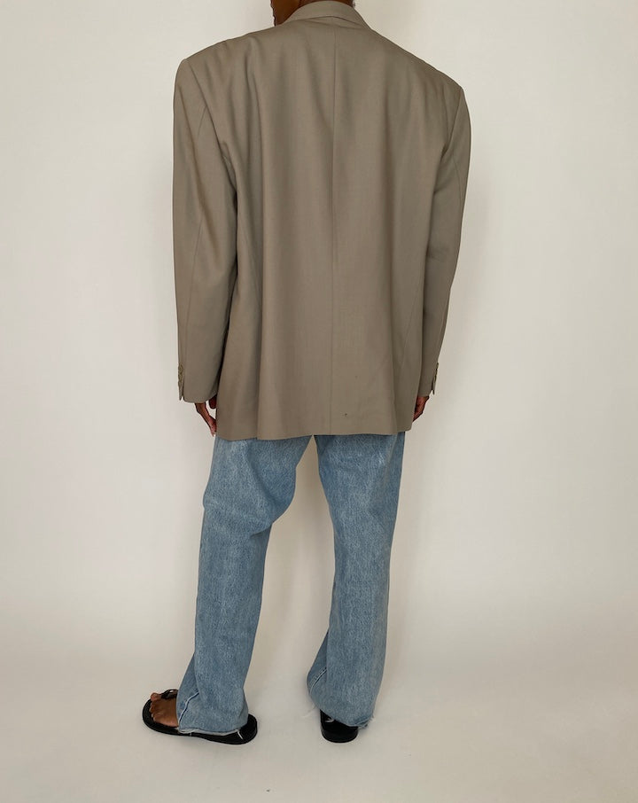 VINTAGE OVERSIZED BEIGE CALVIN KLEIN BLAZER 3957