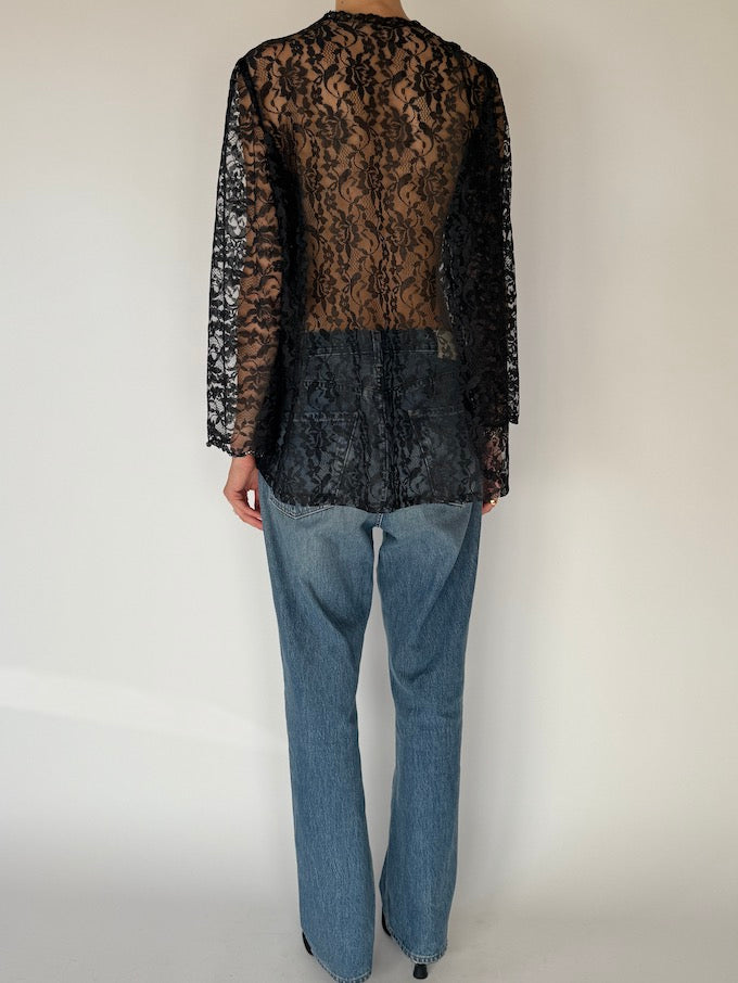 Vintage Lace Sequin Blouse 6698