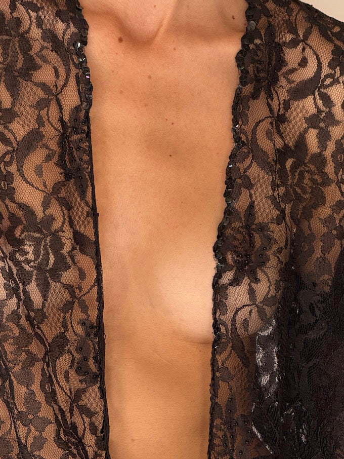 Vintage Lace Sequin Blouse 6698