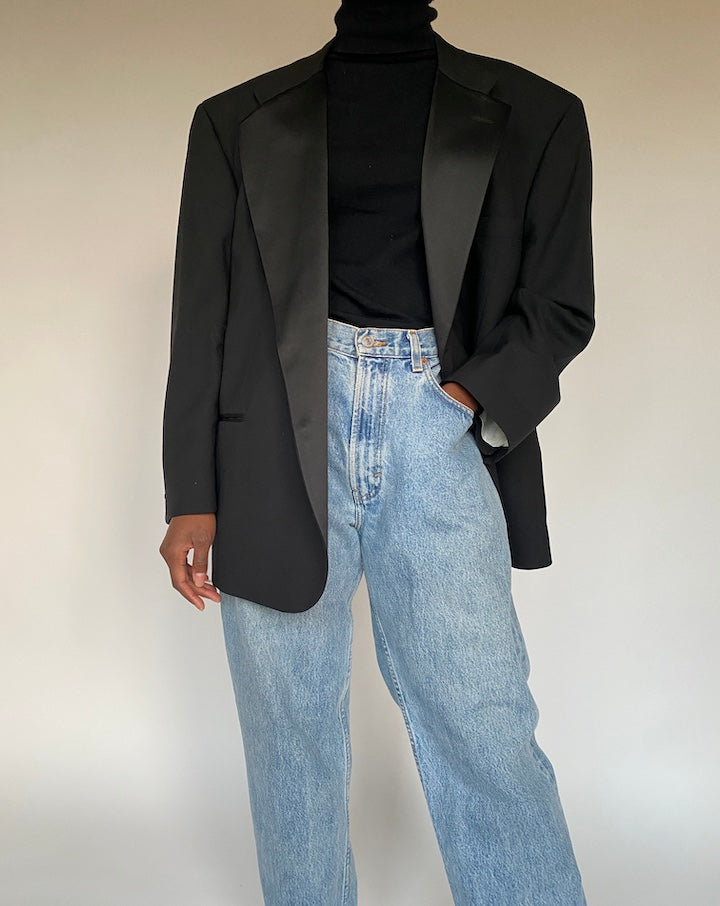 VINTAGE BLACK SINGLE BREASTED BLAZER 1697