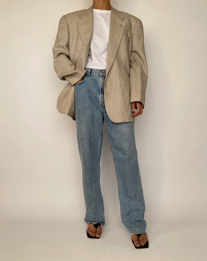 VINTAGE BEIGE SINGLE BREASTED BLAZER 2500