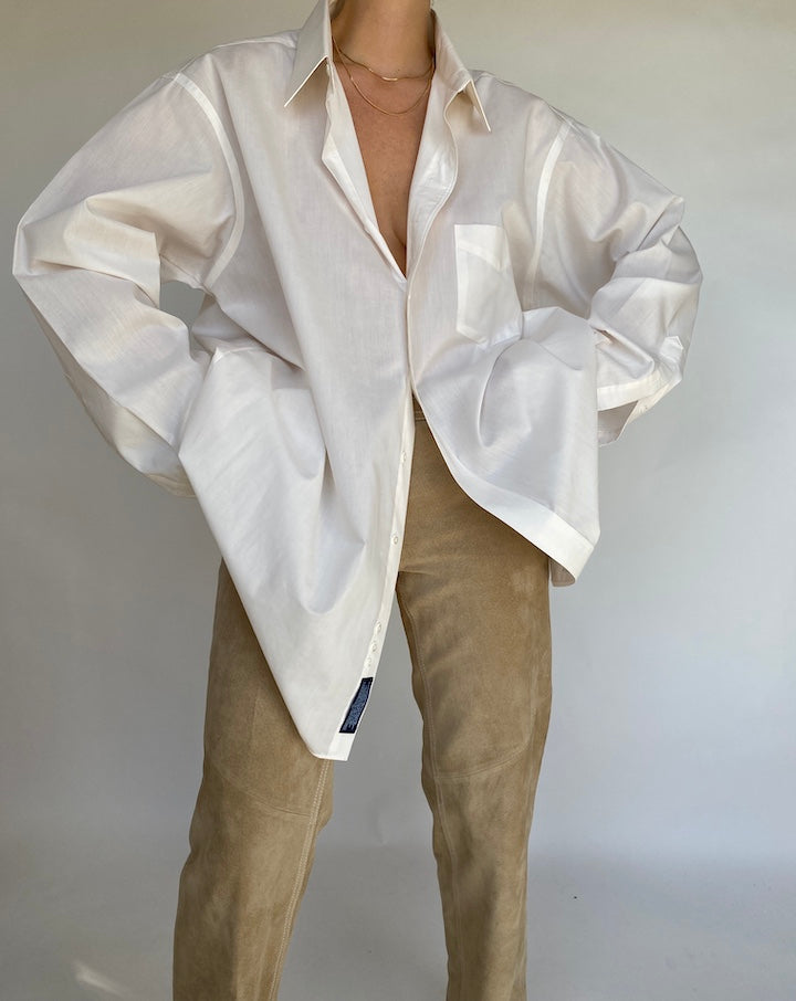 VINTAGE WHITE OVERSIZED BUTTON DOWN SHIRT 441