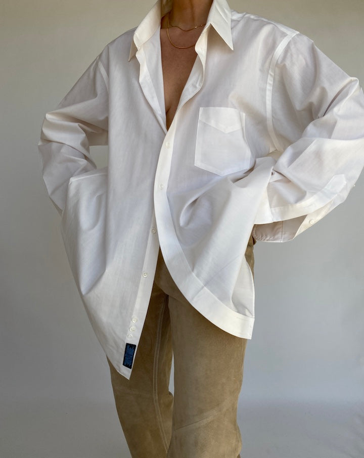 VINTAGE WHITE OVERSIZED BUTTON DOWN SHIRT 441