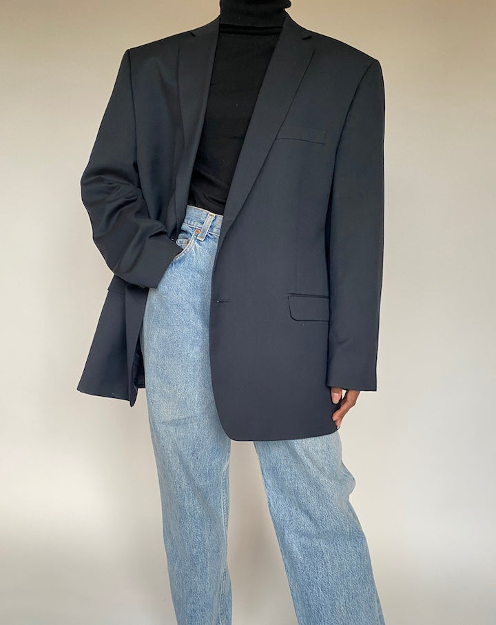VINTAGE NAVY SINGLE BREASTED BLAZER 1700