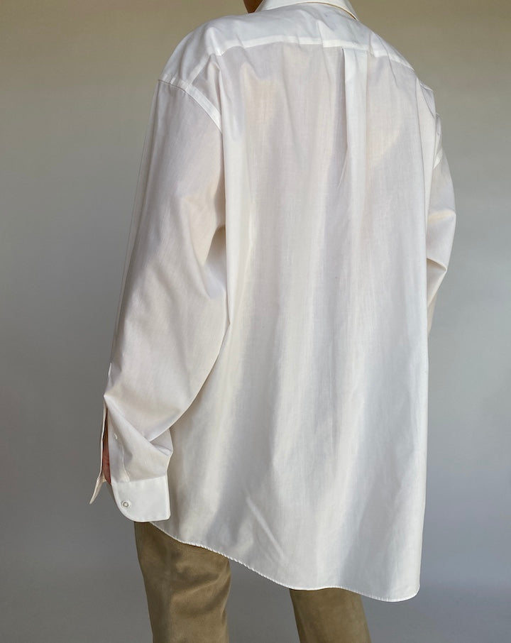 VINTAGE WHITE OVERSIZED BUTTON DOWN SHIRT 441