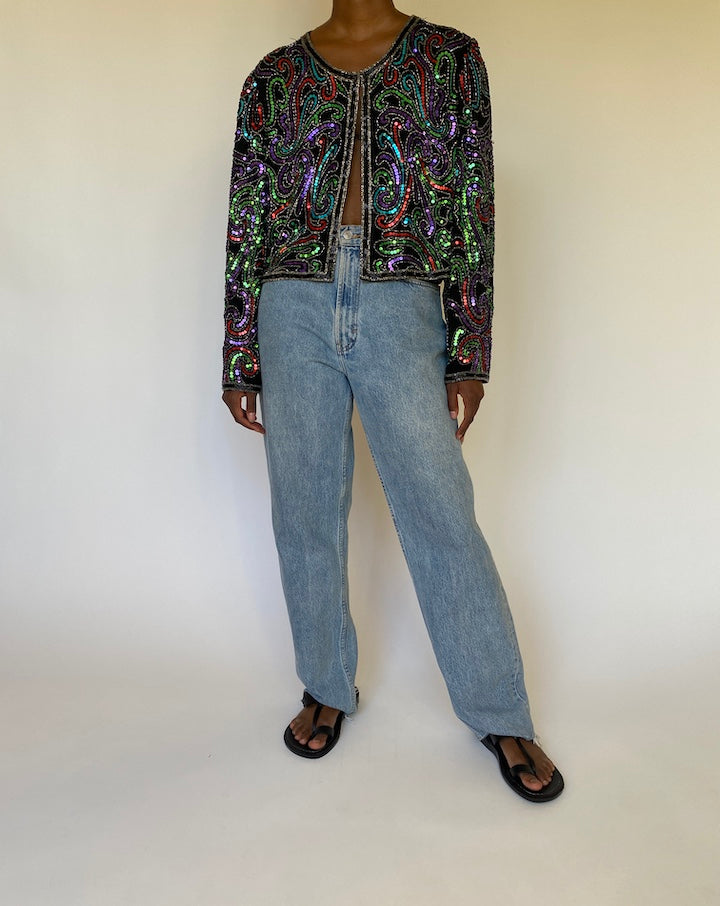 VINTAGE SEQUIN CARDIGAN 3967
