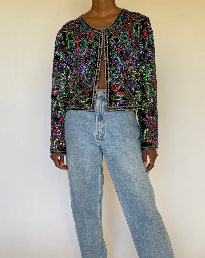 VINTAGE SEQUIN CARDIGAN 3967