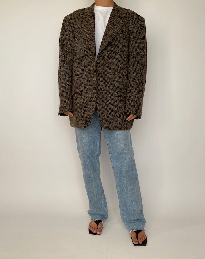 VINTAGE OVERSIZED BROWN BLAZER 2505