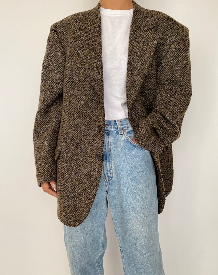 VINTAGE OVERSIZED BROWN BLAZER 2505