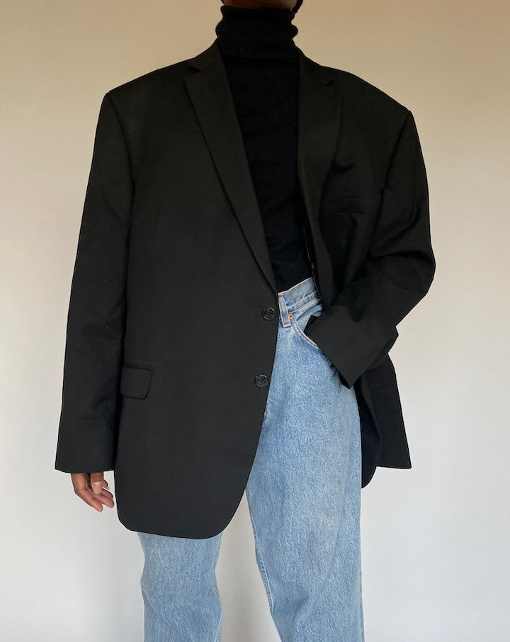 VINTAGE OVERSIZED BLACK BLAZER 1706