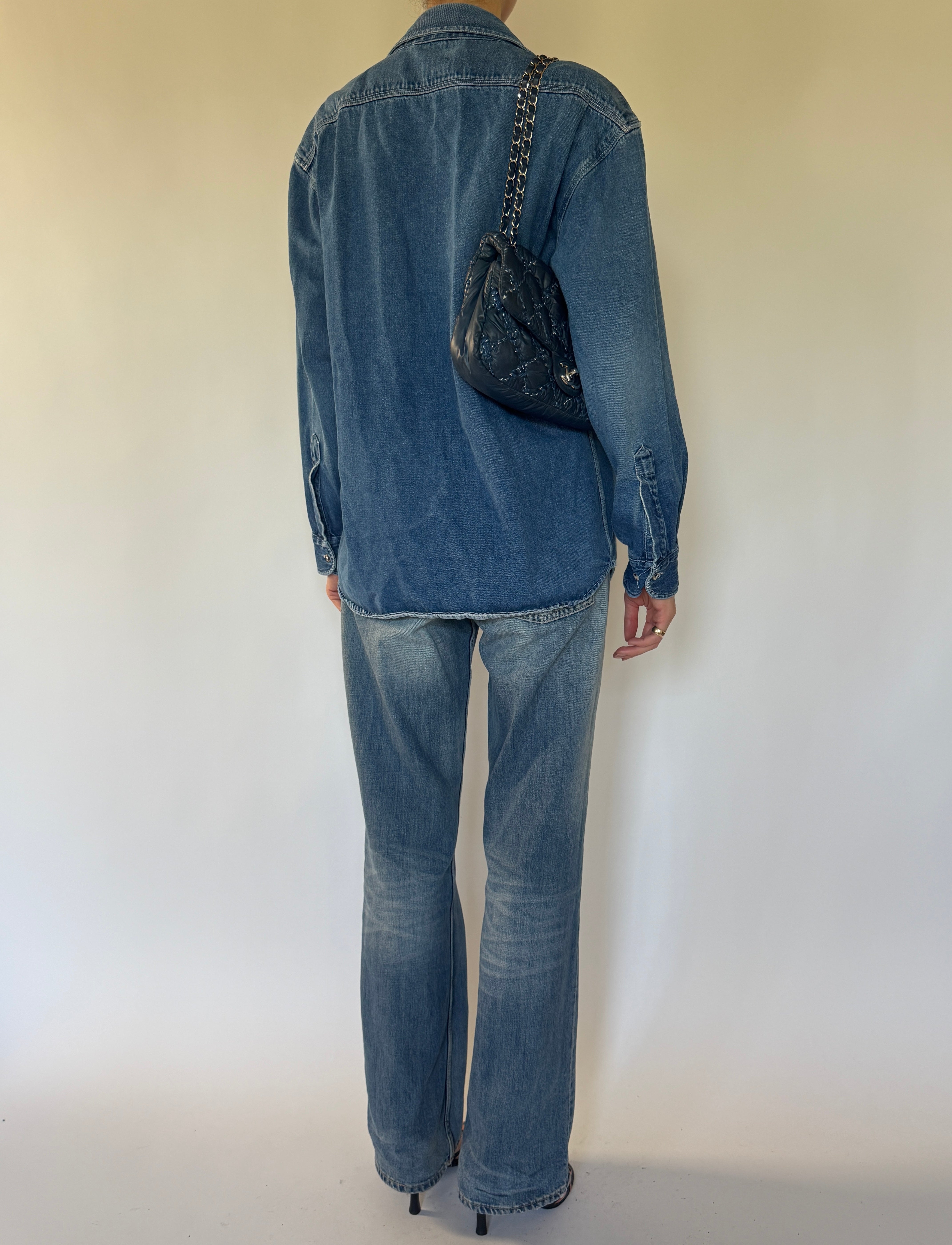 Vintage oversized denim shirt back view