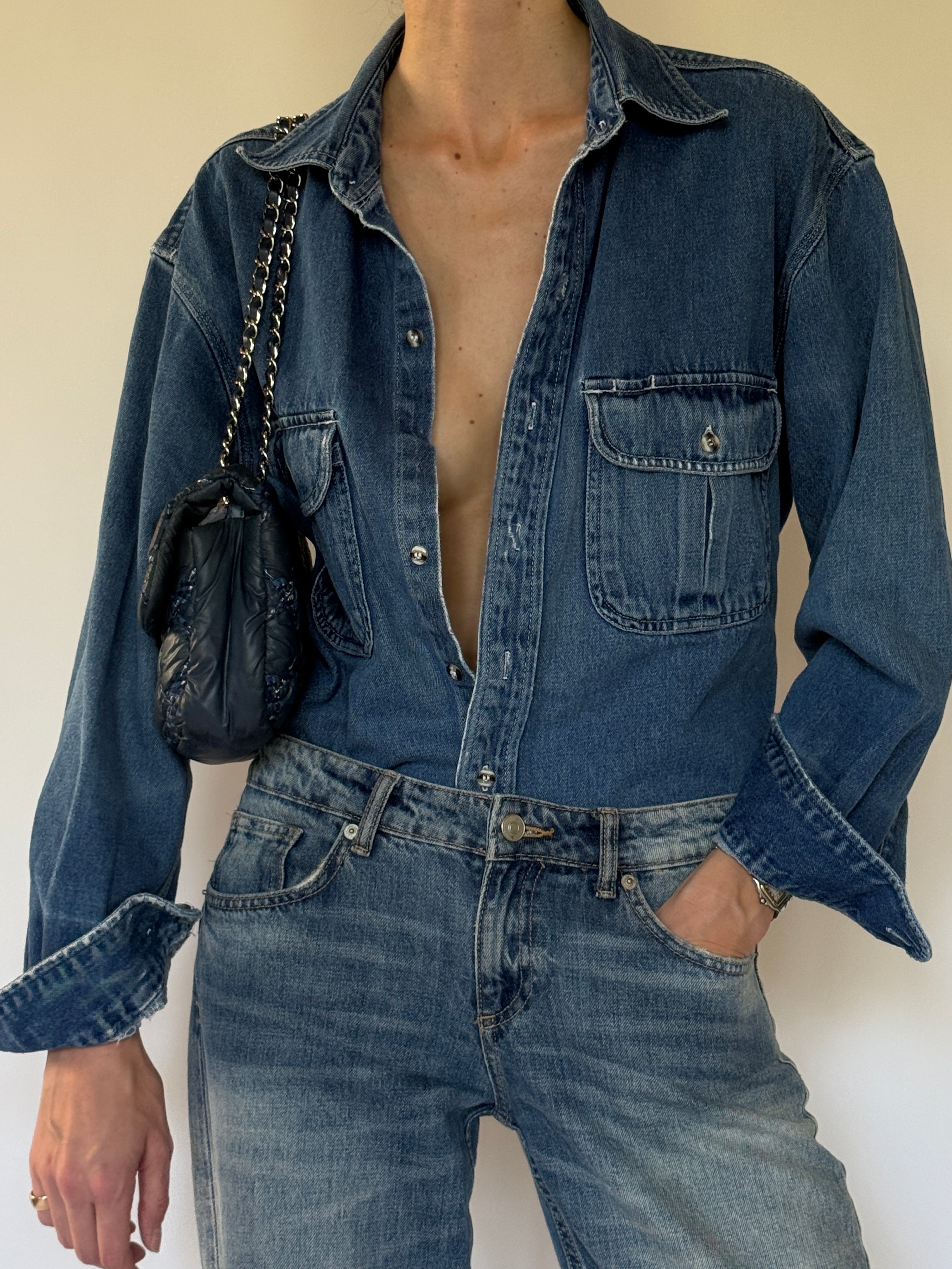 Vintage denim fabric close-up detail