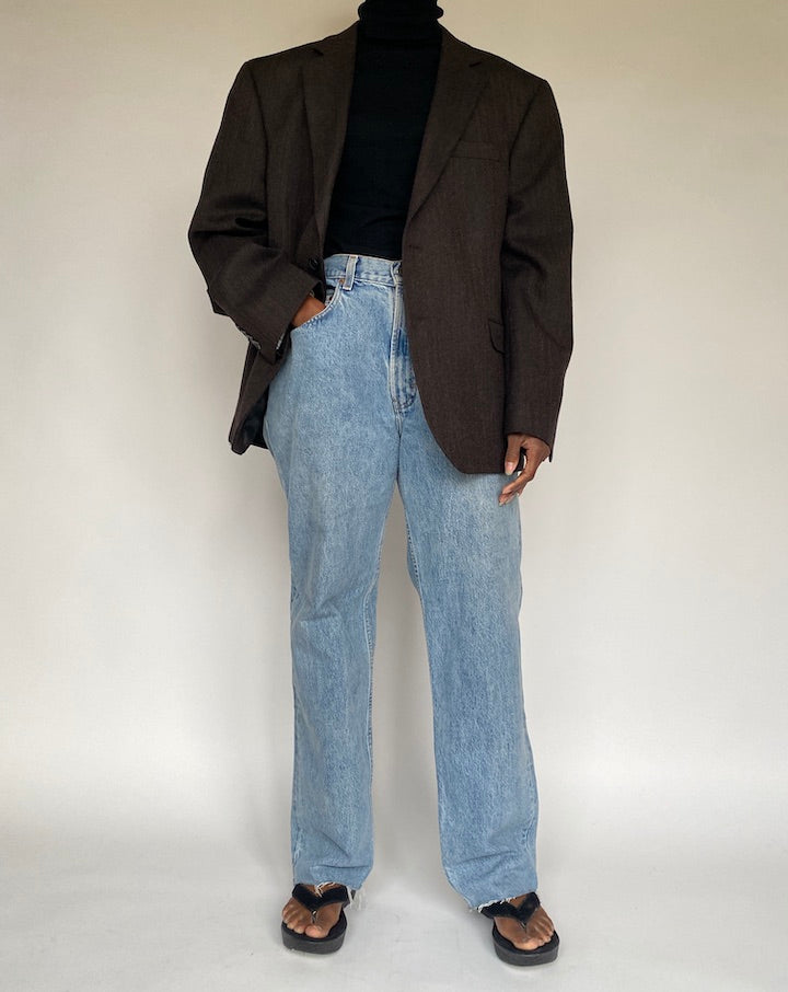 VINTAGE BROWN WOOL BLAZER 1715