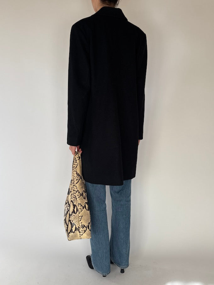 Vintage Wool-Blended Coat In Black 5712