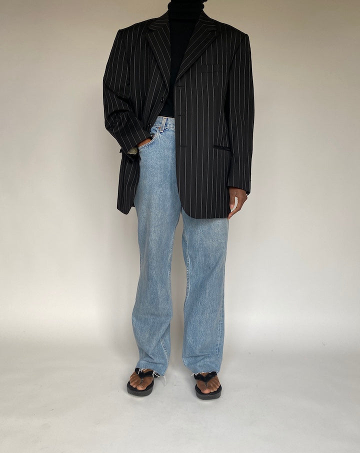 VINTAGE OVERSIZED PINSTRIPED BLAZER 1721