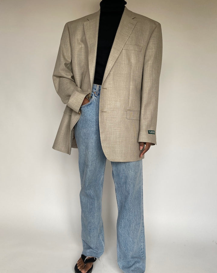VINTAGE BEIGE RALPH LAUREN BLAZER 1724
