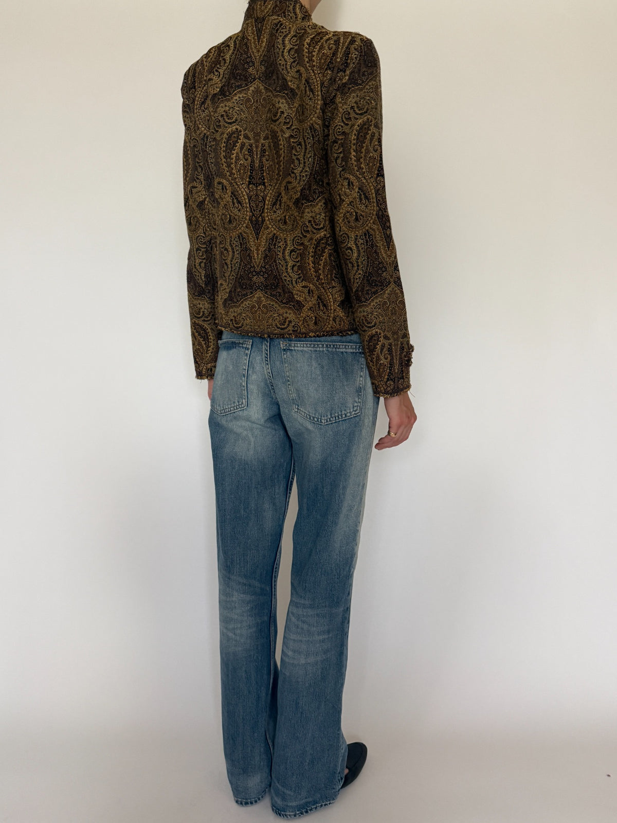 Vintage paisley jacket back view brown