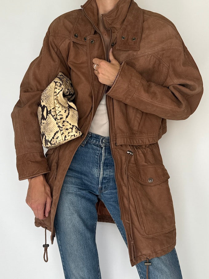 Vintage Leather Jacket In Brown 5687
