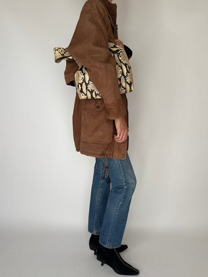 Vintage Leather Jacket In Brown 5687