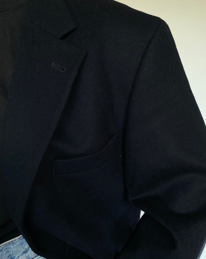 VINTAGE OVERSIZED BLACK COAT 3016