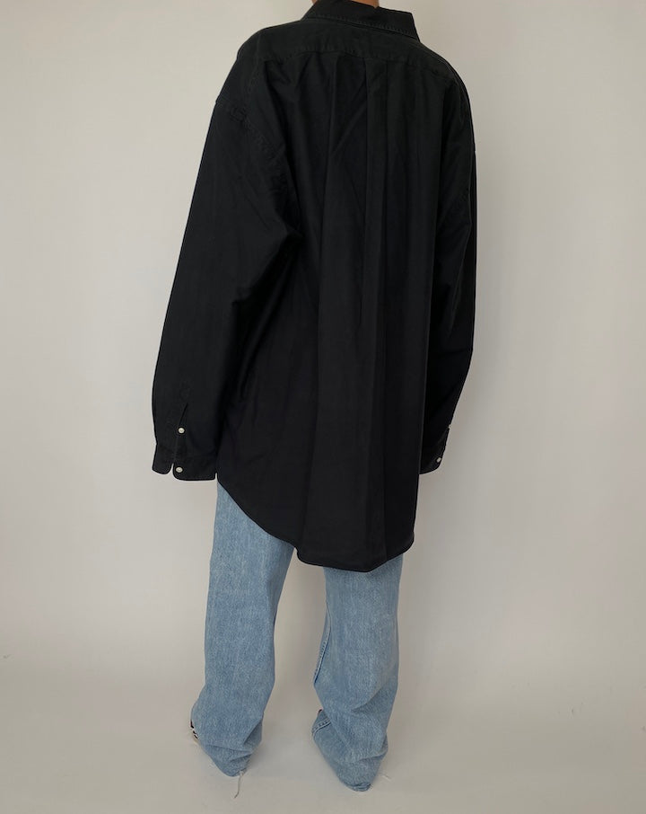 VINTAGE SUPER OVERSIZED BLACK RALPH LAUREN SHIRT 2526