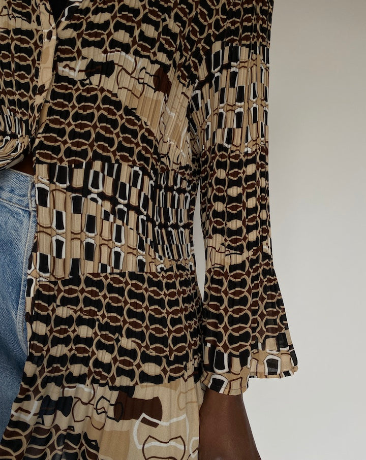 VINTAGE SLIGHTLY OVERSIZED PLEATED BLOUSE 1460