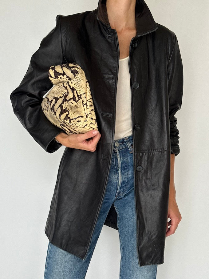 Vintage Leather Jacket Black 6348