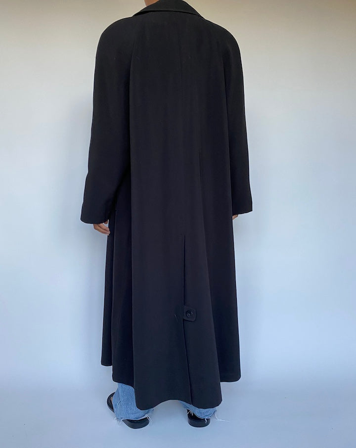 VINTAGE LONG BLACK OVERSIZED COAT 3027