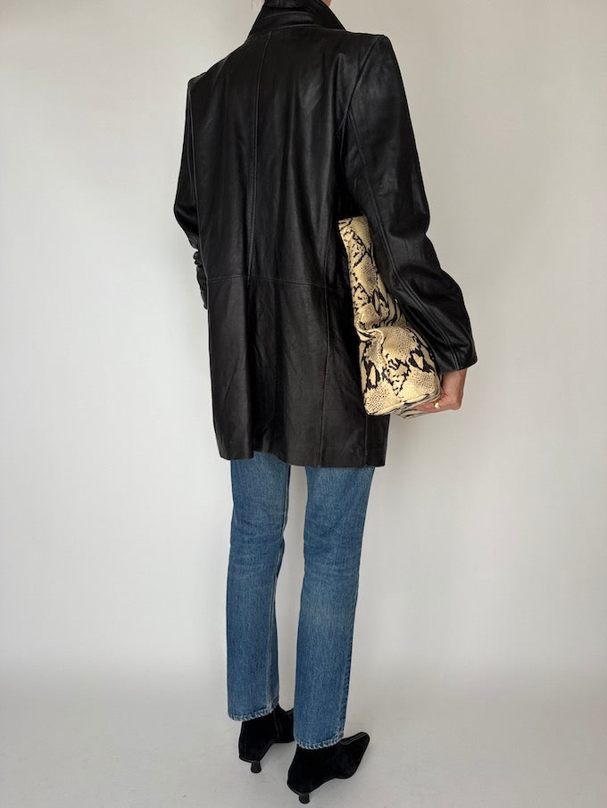 Vintage Leather Jacket Black 6348