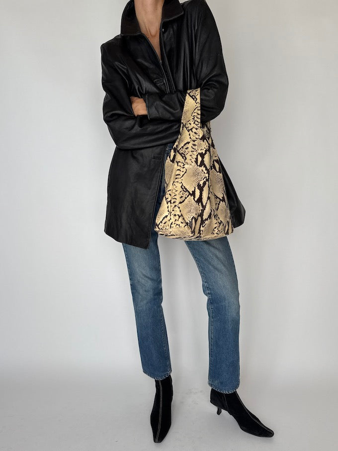 Vintage Leather Jacket Black 6348