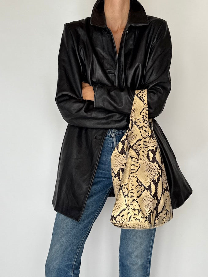 Vintage Leather Jacket Black 6348
