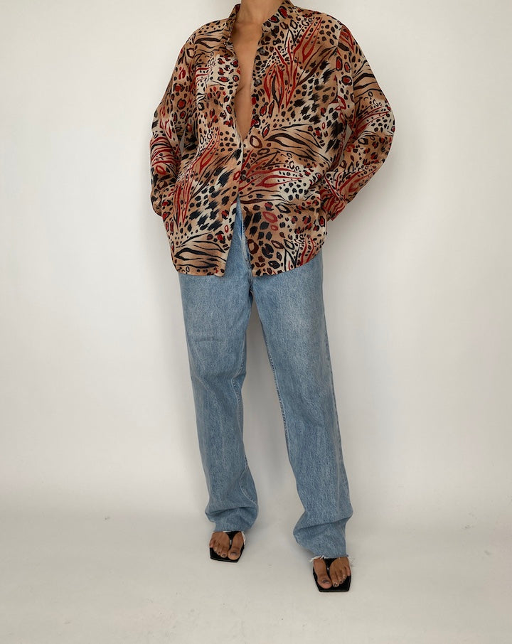 VINTAGE ANIMAL PRINTED BLOUSE 2532