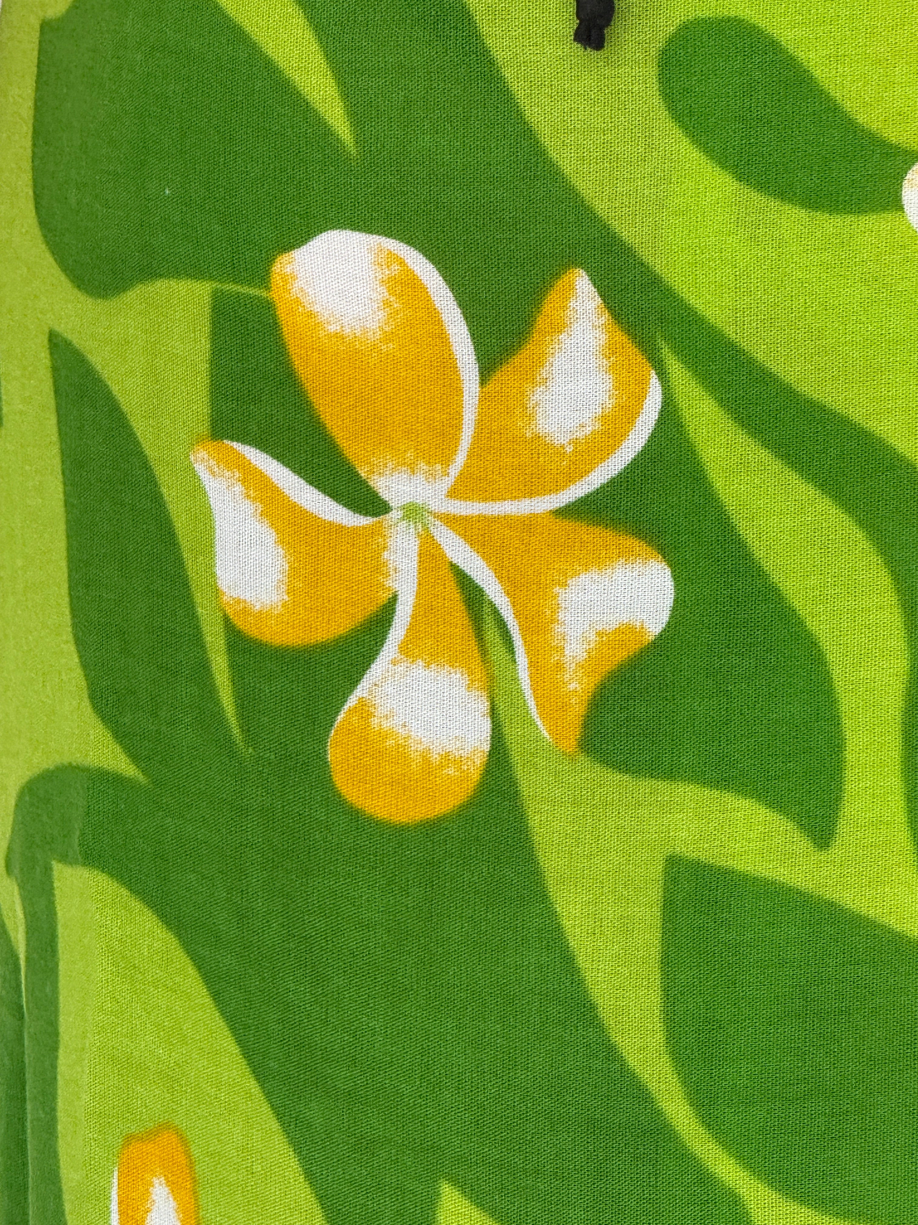 Vintage green sarong fabric close-up