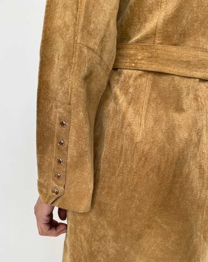 VINTAGE BROWN SUEDE LEATHER DRESS 2538