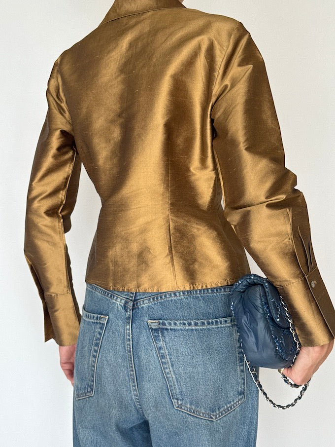 Vintage Wrap Blouse In Silk 5878