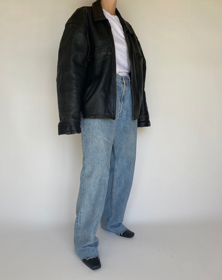 VINTAGE BLACK LEATHER JACKET 1103